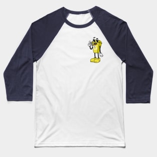 Garbage Bin Cartoon Mustard Yellow Baseball T-Shirt